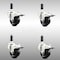 Service Caster 3 Inch 316SS Soft Rubber Swivel 3/4 Inch Expanding Stem Caster Set Lock Brake SCC-SS316TTLEX20S314-SRS-34-4 - alternate 1